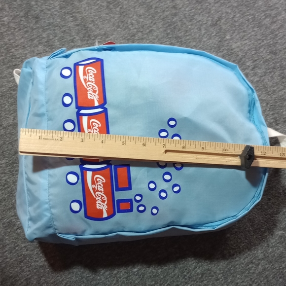 NWT Coca Cola Backpack Small Youth Coke Baby Blue Knapsack Train School Bag * - Picture 8 of 13